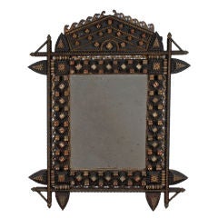 Bold Polychrome Tramp Art Mirror Frame
