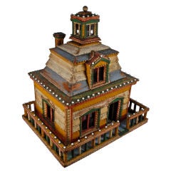 Fine Painted Tramp Art - Folk Art Miniature House