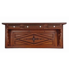 Fine Tramp Art Mantle with Three Drawers