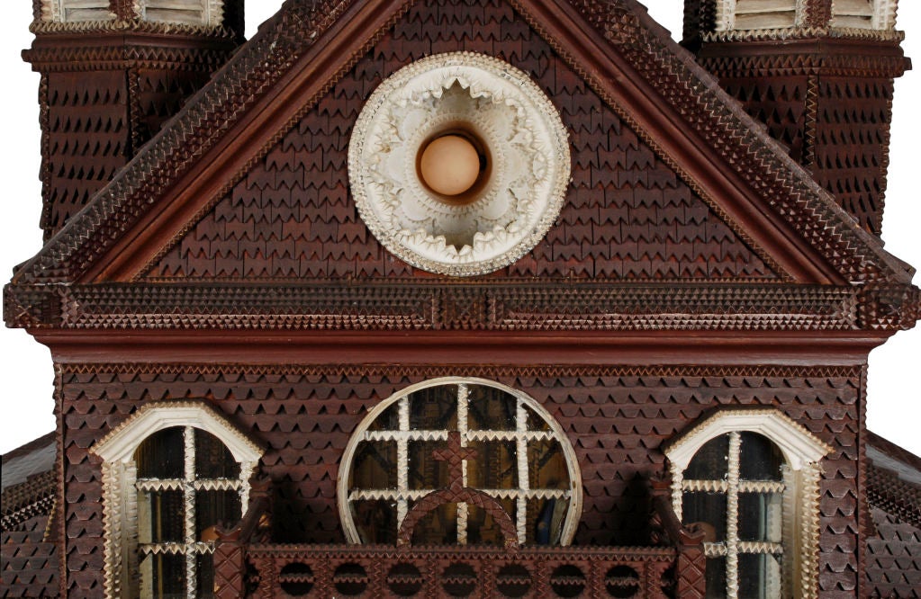 Folk Art / Tramp Art Model Church  - Took 30 Years to Build For Sale 1