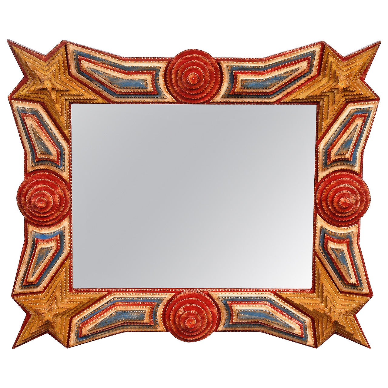 Patriotic Stars and Stripes Mirror by Angie Dow For Sale