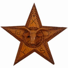 Vintage 'Texas Star' Tramp Art Wall Plaque