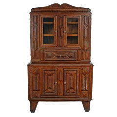 Antique Impressive Tramp Art Cupboard