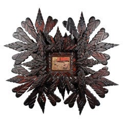 Spirited Robust Tramp Art Frame with Hearts & Diamonds