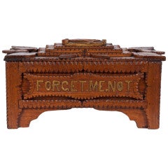 'Forget Me Not' Tramp Art Remembrance Box