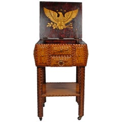 Tramp Art Stand with Decoupage Eagle
