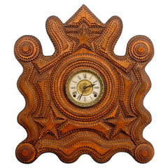 Tramp Art Star Clock with Fluid Surround