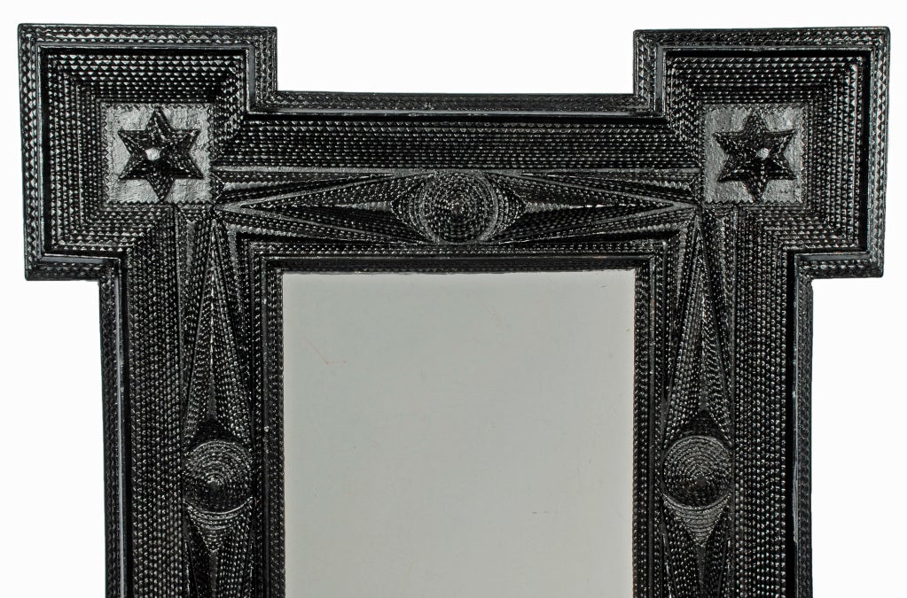Bold Tramp Art Mirror Frame with Stars
