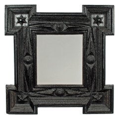 Bold Tramp Art Mirror Frame with Stars