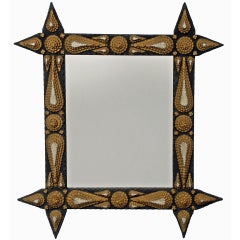 Fine Tramp Art Painted Mirror