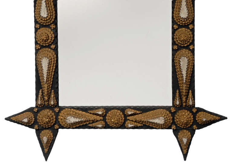 American Fine Tramp Art Painted Mirror