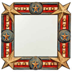 Stars and Stripes Tramp Art Mirror