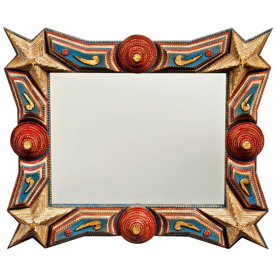 Stars and Stripes Tramp Art Mirror by Angie Dow