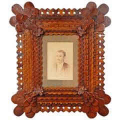 Tramp Art Portrait Frame by John Zubersky