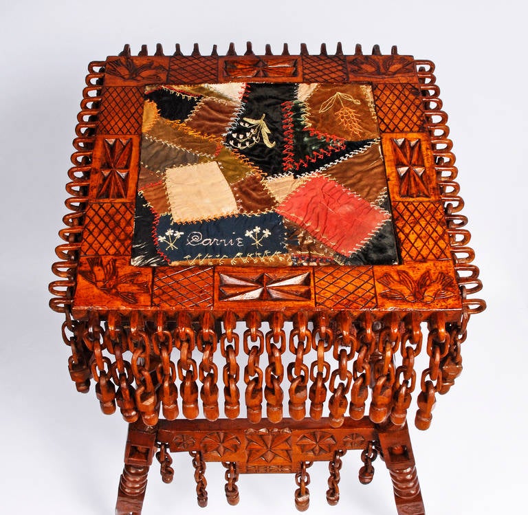American Masterwork Whimsy Table with Quilt Top For Sale