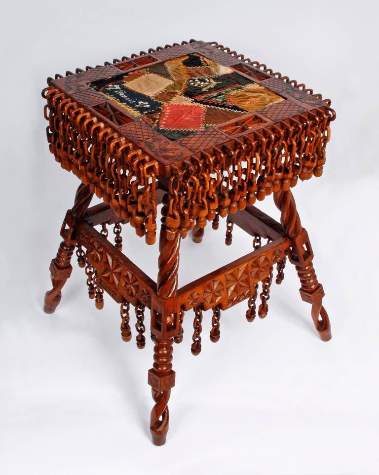 Masterwork Whimsy Table with Quilt Top In Excellent Condition For Sale In Manalapan, NJ