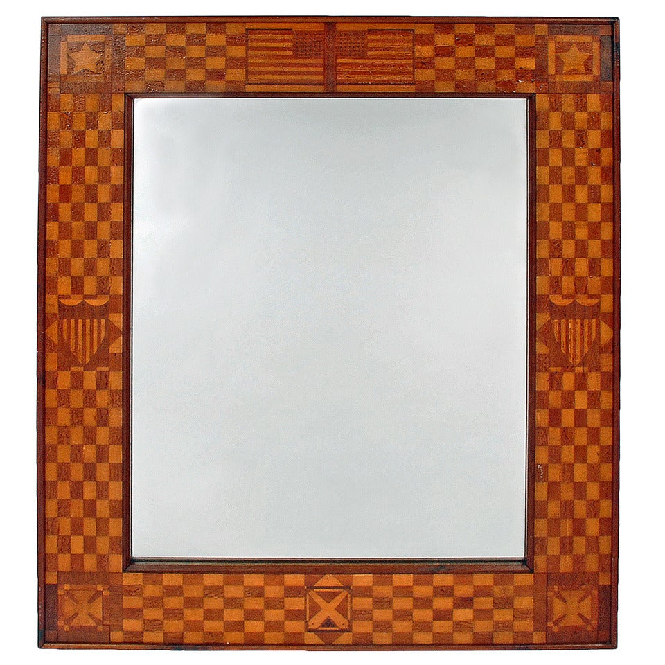 Patriotic Marquetry Mirror, 1865