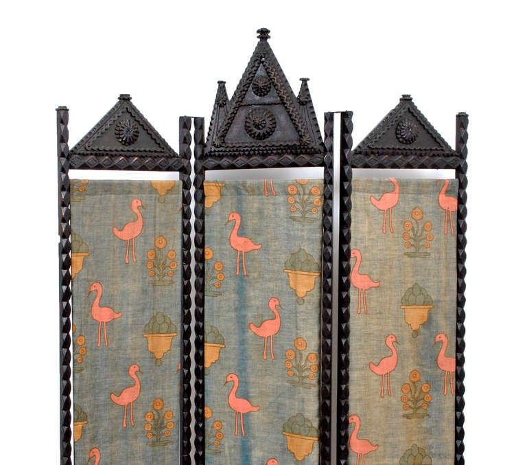 American Tramp Art Three Panel Screen - Published For Sale