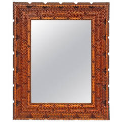 Deeply Layered Tramp Art Mirror