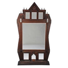Robust Tramp Art Multi Mirror Frame with Carved Star & Points