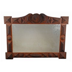 Impressive Tramp Art Mirror Frame with Arched Top