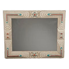Vintage Superb Tramp Art Patriotically Inspired Mirror Frame