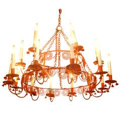 Wrought 18 Light Chandelier with Spirals, Twists, Cones - 1940's
