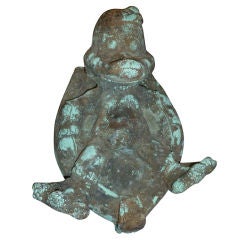 Vintage Antique Duck Toy Mold in Green Patina