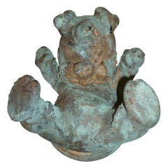 Vintage Little Piggy Pig Toy Mold with Green Patina