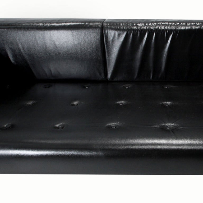 Leather and Rosewood Sofa from Brazil For Sale 1