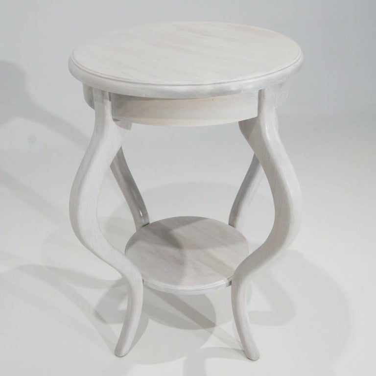 American Hollywood Regency Bleached Mahogany Sculptural Side Tables For Sale