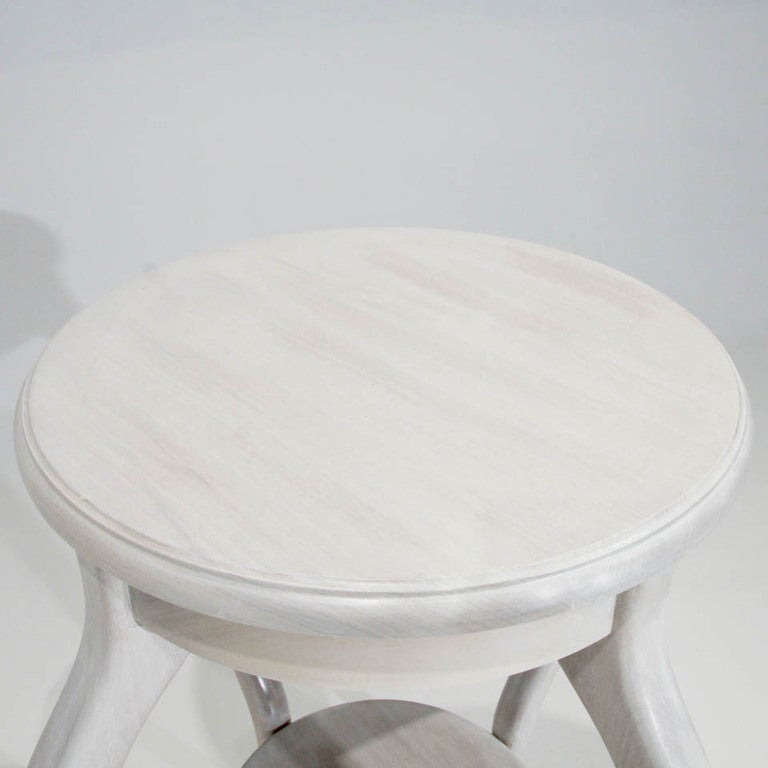 Hollywood Regency Bleached Mahogany Sculptural Side Tables For Sale 1