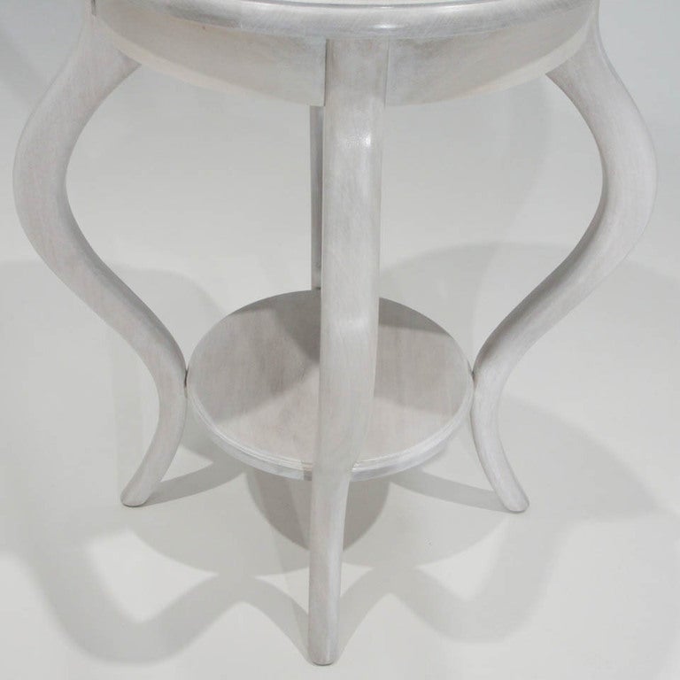 Mid-20th Century Hollywood Regency Bleached Mahogany Sculptural Side Tables For Sale