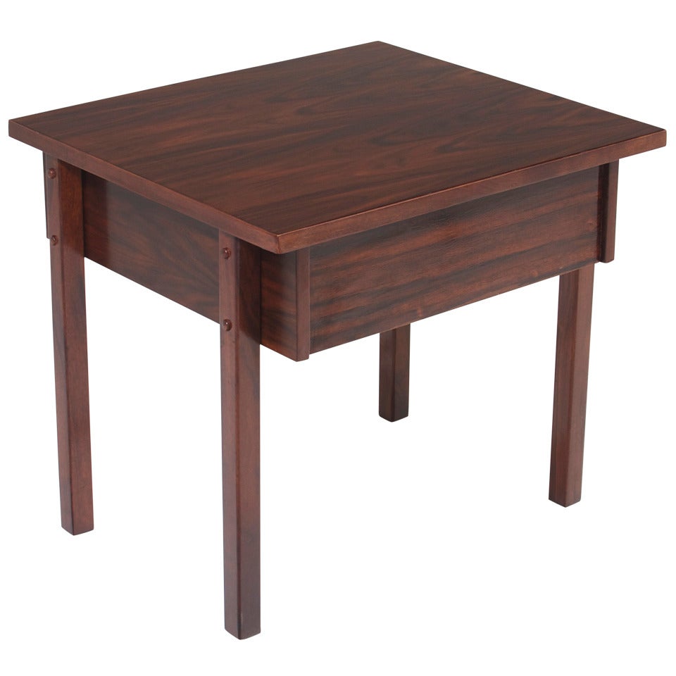 Mid-Century Modern Petite Brazilian Exotic Hardwood Side Table For Sale