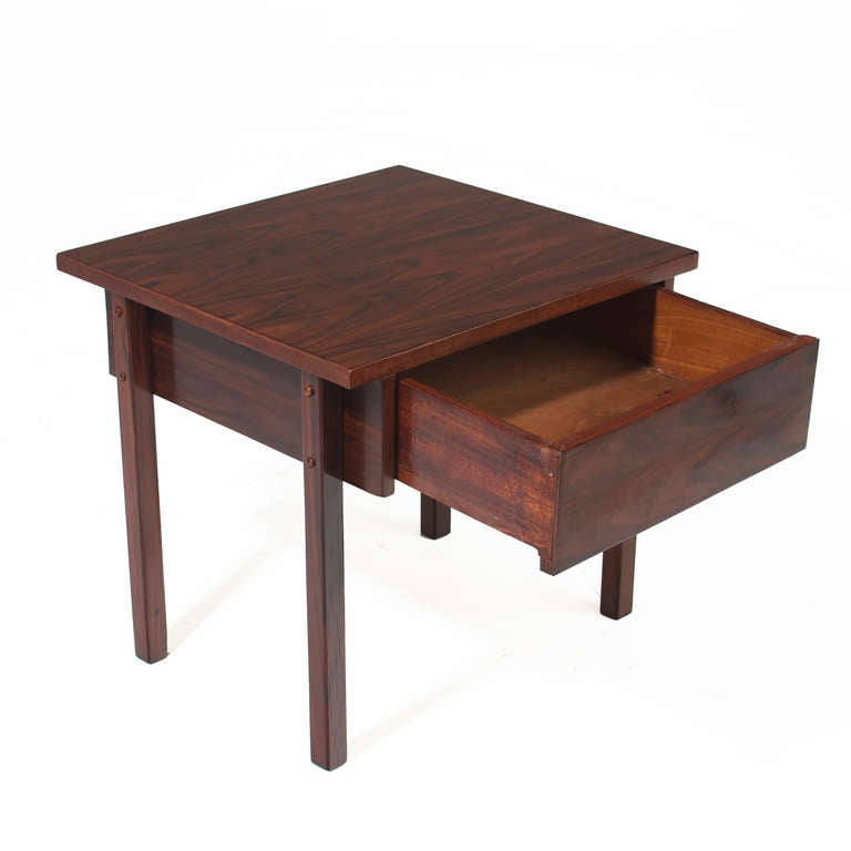 Mid-Century Modern Petite Brazilian Exotic Hardwood Side Table In Good Condition For Sale In Los Angeles, CA