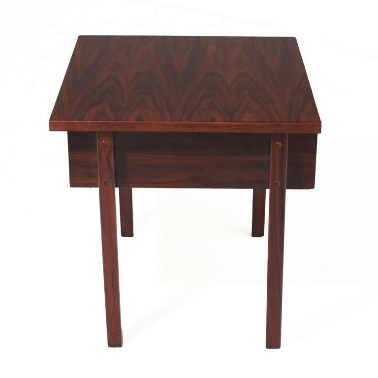 Mid-20th Century Mid-Century Modern Petite Brazilian Exotic Hardwood Side Table For Sale