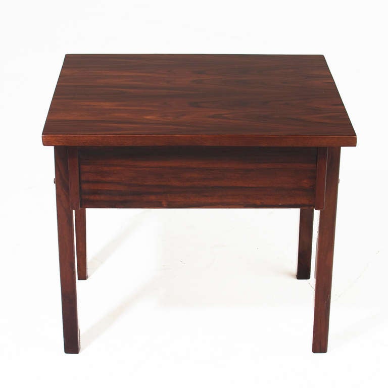 Wood Mid-Century Modern Petite Brazilian Exotic Hardwood Side Table For Sale