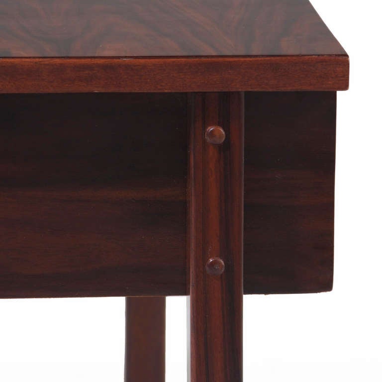 Mid-Century Modern Petite Brazilian Exotic Hardwood Side Table For Sale 1