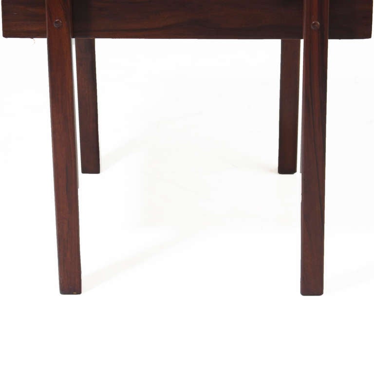 Mid-Century Modern Petite Brazilian Exotic Hardwood Side Table For Sale 2