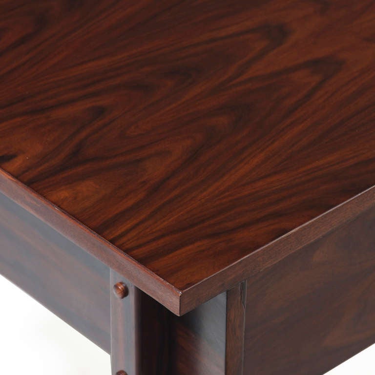 Mid-Century Modern Petite Brazilian Exotic Hardwood Side Table For Sale 3
