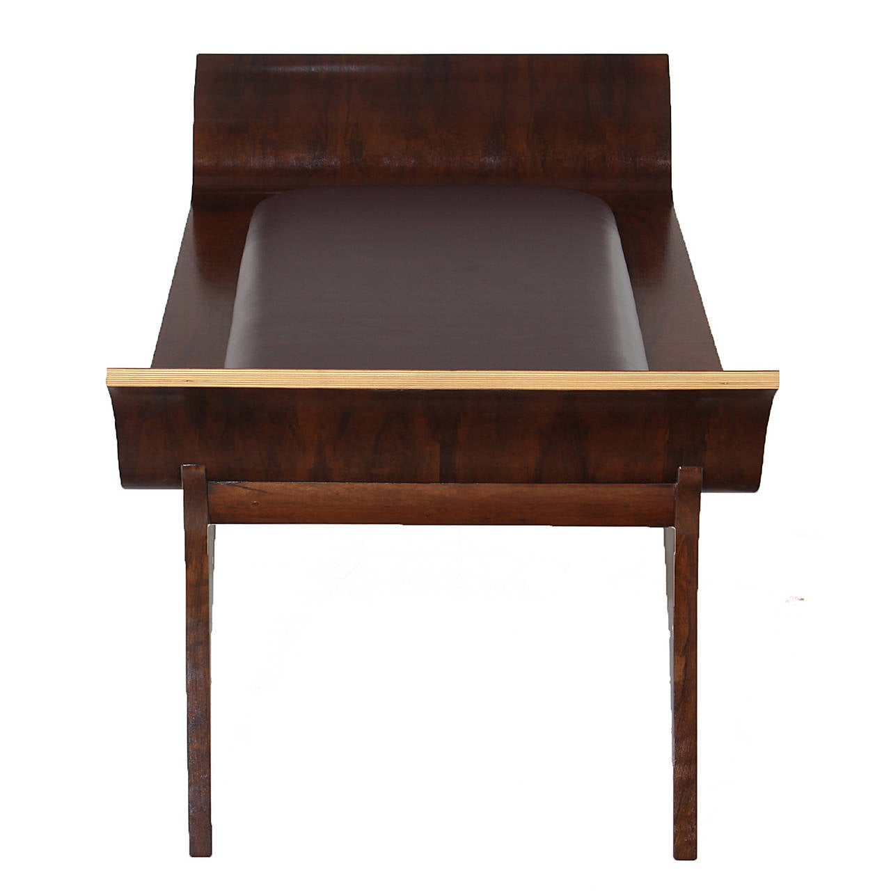 Brazilian Mid-Century Rosewood and Leather Bench, Jacqueline Terpins for Tepperman For Sale
