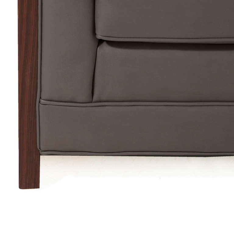 Milo-Baughman Case Sofa with Exotic Dark Wood Grains For Sale 1