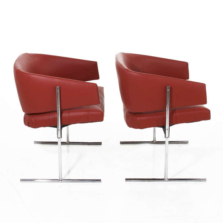 Brazilian Pair of Scoop Back Chairs by Jorge Zalszupin for L'Atelier