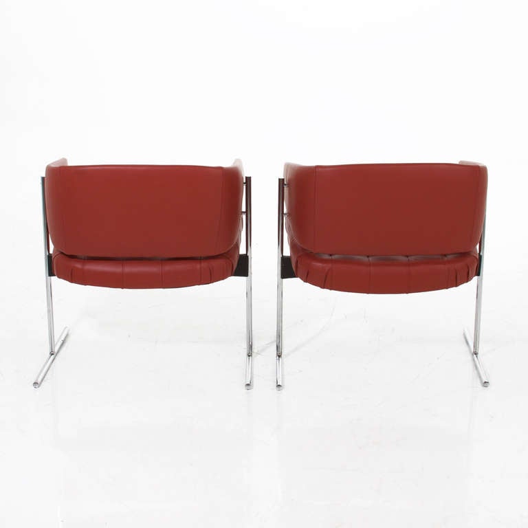 Pair of Scoop Back Chairs by Jorge Zalszupin for L'Atelier In Good Condition In Hollywood, CA