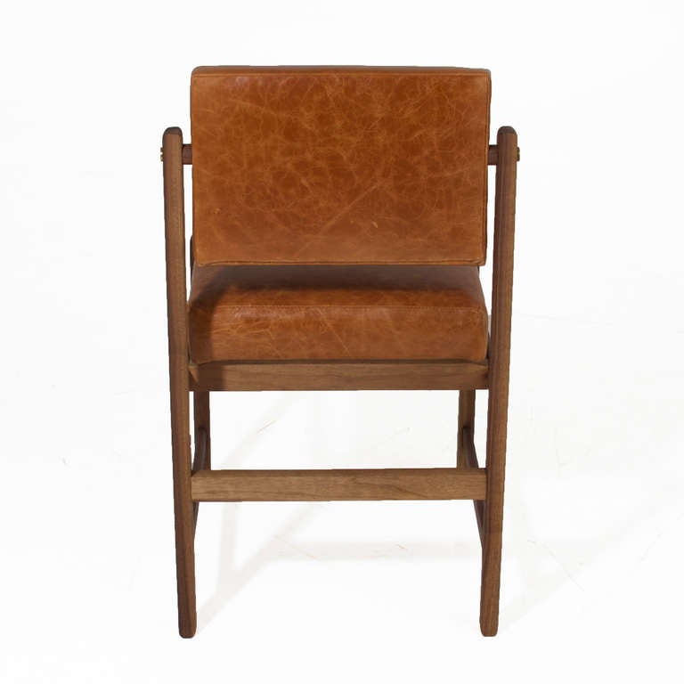 The Basic Pivot Back Dining Chair in Solid Walnut in Pure Oil Finish In Excellent Condition In Hollywood, CA