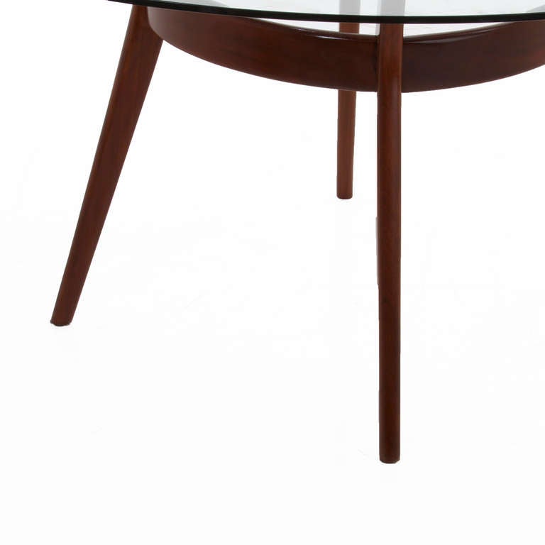 Solid Peroba de Campos Wood & Glass Dining Table with Scapinelli Attribution In Good Condition In Hollywood, CA
