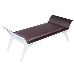 Midcentury Rosewood and Leather Bench, Jacqueline Terpins for Tepperman