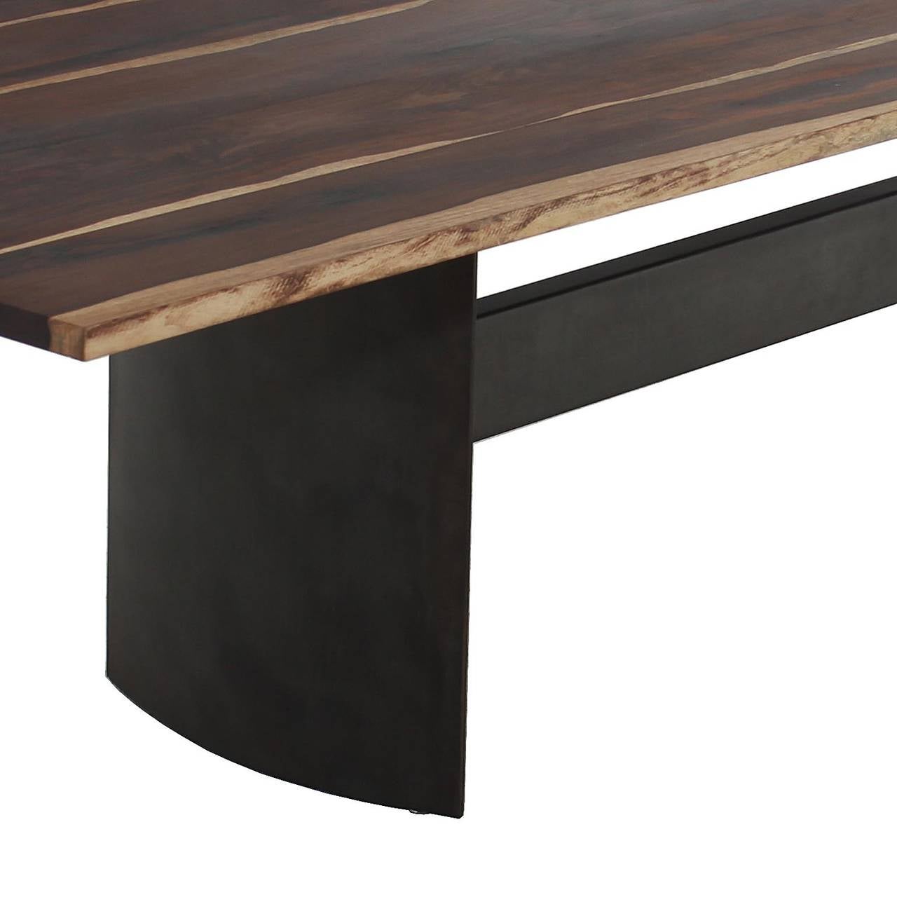 Rosewood Dining table with Steel Brass Plated Base by Thomas Hayes Studio 1