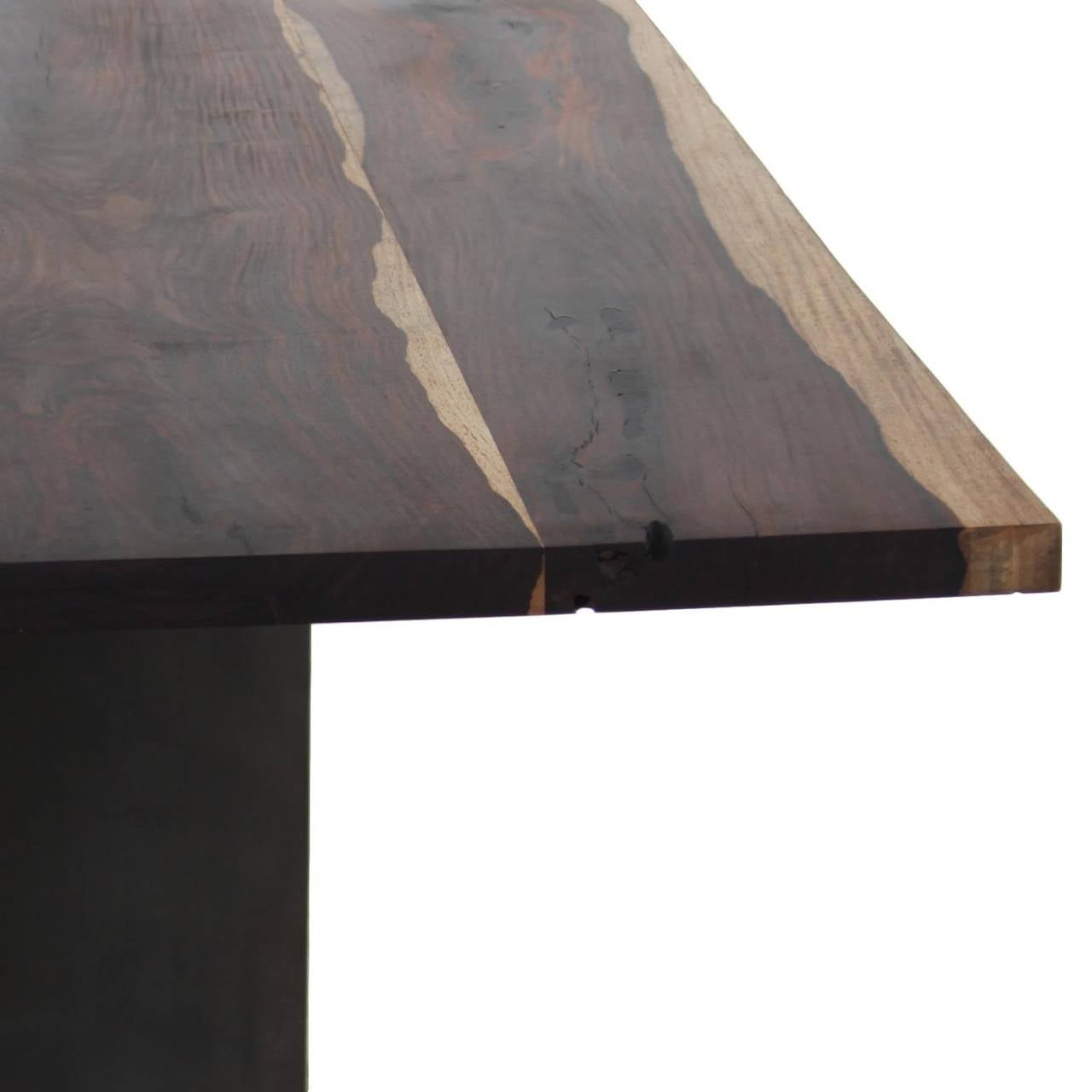 Rosewood Dining table with Steel Brass Plated Base by Thomas Hayes Studio 2