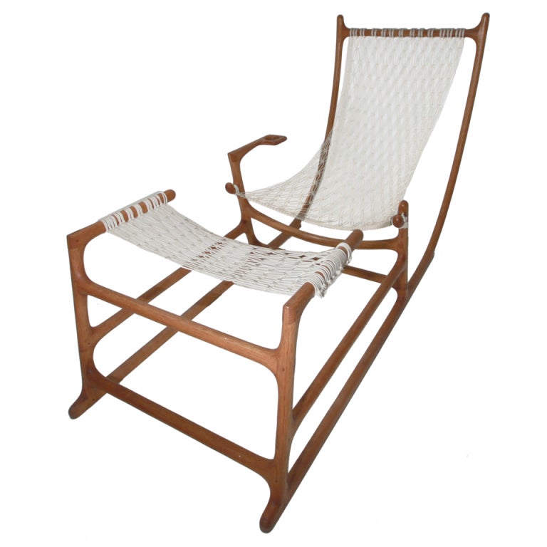 Rare 1970s American Craft Hammock Chair by William C. Leete.